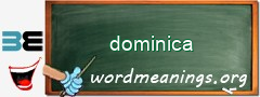 WordMeaning blackboard for dominica